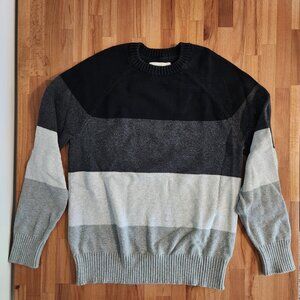 American Eagle Black and Grey Striped Sweater